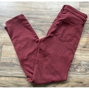 Women's Lucky Brand Jeans Hayden Skinny Wine Burgundy Red Maroon Pants Sz 2